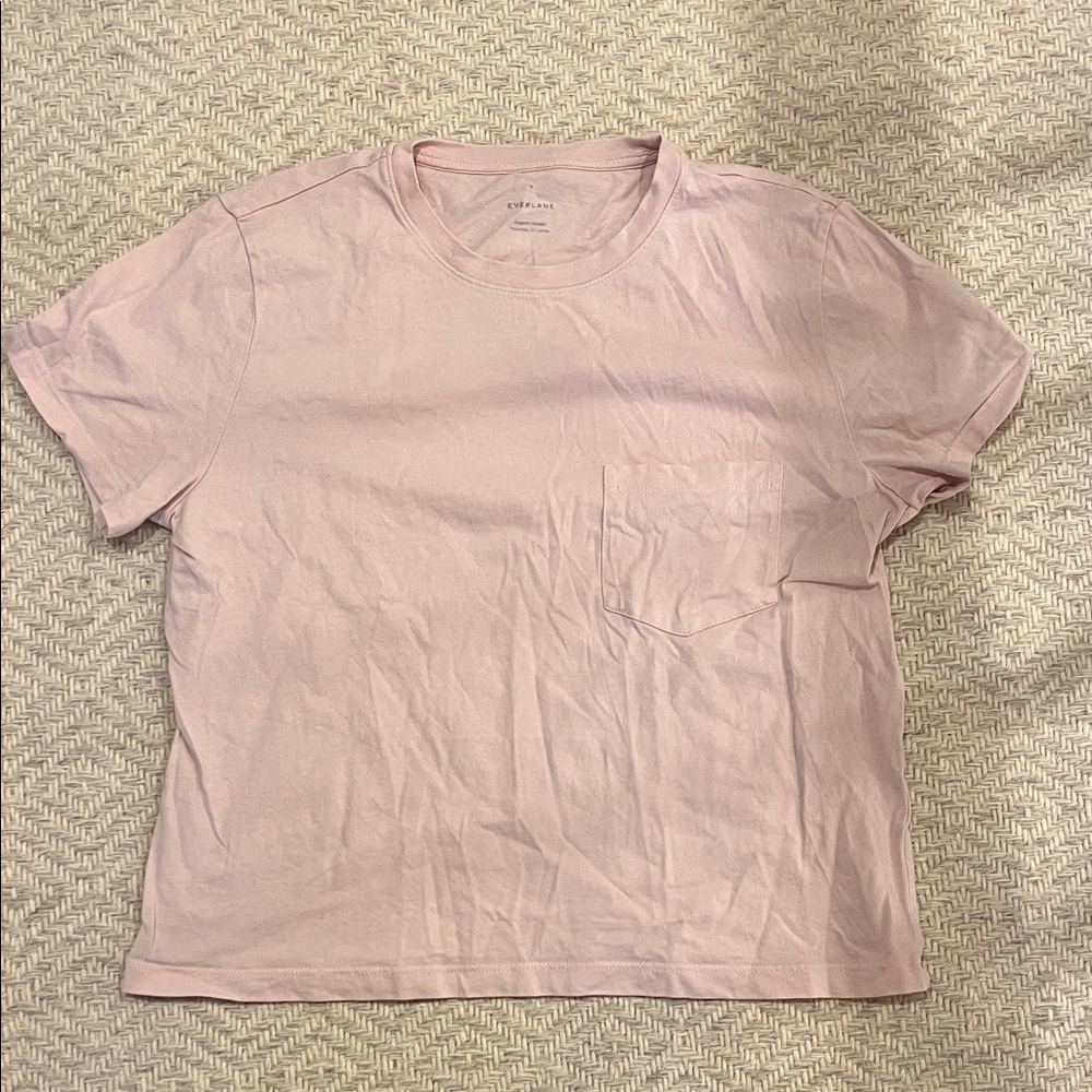 Everlane Box Cut Pocket Tee - pale pink
